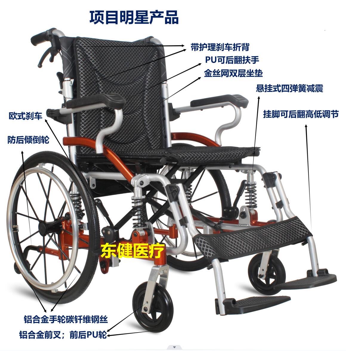 四轮悬挂减震轮椅
